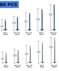 Pocket Hole Screws Assortment Kit 880 Pieces Size 8 Coarse Thread Zinc And Blue Coated Ten Sizes from 1 to 2.5 inches