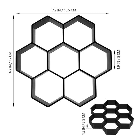 Hexagon Stepping Stone Paver Molds Three Pack Concrete Forms for DIY Walkway Pavement Garden Path Outdoor Patio Yard Lawn Moulds