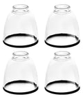 4 Pack White Frosted Glass Lamp Shades For Easy Light Swap, 5 In Height, 4.6 In Diameter, 1.65 In Fitter shown upside down