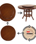Heavy Duty Wood Lazy Susan Turntable For Round Tables, demonstrating 360 smooth spin on a wooden table, ideal for serving.