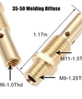 Lincoln 46-Piece MIG Welding Consumables Kit For 100L Welder Brass Gas Diffusers 0.035 In With Thread Sizes