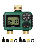 Two Zone Sprinkler Timer With Brass Inlet And Outlet, Programmable Irrigation Controller With Rain Delay And Manual Watering