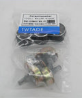 Wh138 100K Ohm Potentiometer Set Three Pack with Black Aluminum Knob Caps in Packaging