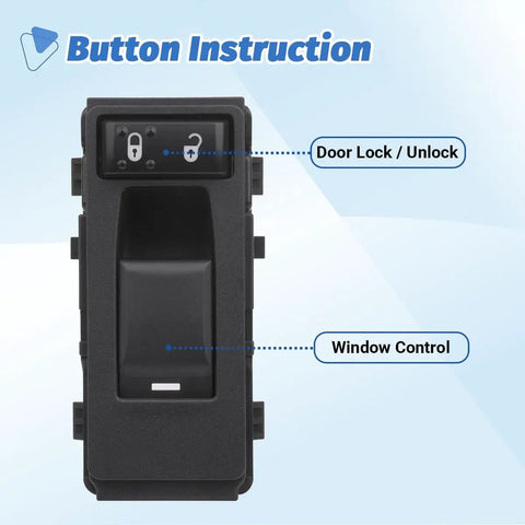 Passenger Side Power Window Switch Fits 2006 2017 Chrysler 200 300 Aspen Cirrus Sebring Avenger Caliber Charger Durango Magnum Compass Patriot And More OEM Style Replacement, showing button functions