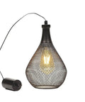 Teardrop Hanging Lamp Battery Operated Cordless Light For Indoor Outdoor Use Party Ready Patio Events With Edison Style Bulb And Copper Cage Frame For Warm Ambient Glow And Easy Mount Vibe