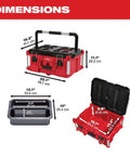 Tough as Nails Large Tool Box Built For Harsh Job Sites, 22 In Long By 16.3 In Wide By 11.5 In High, dimensions shown