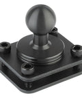 Beefy 4 Hole AMPS Base Mount with 20mm Ball, metal backing plate, vibration dampening pad, heavy-duty aluminum mounting bracket