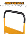 Collodion handrail on yellow platform truck with breathable grip
