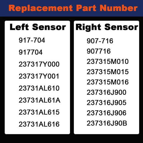 Left And Right Camshaft Position Sensors Set For Nissan Altima Maxima Murano Quest 350Z Frontier Pathfinder Xterra Infiniti FX35 G35 I35 M35 3.5L And 4.0L V6 Cars 2002 To 2021 Plug And Play Ready Replacement Premium Quality Dual Sensing replacement part numbers list