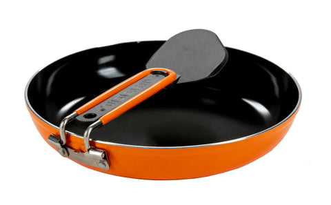Summit Skillet Nonstick Camping Cookware For Backpacking Stoves, Ceramic Coated Aluminum Pan With Nestable Turner