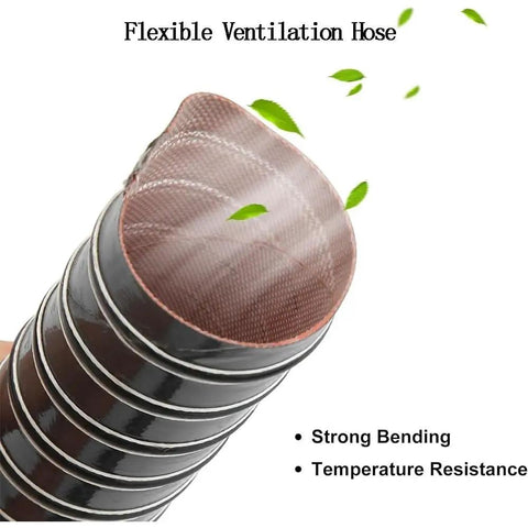 Ride Ready Heavy Duty Black Intake Hose For Auto Ducting 10m Length Silicone Heat Resistant Duct Hose with green leaves.