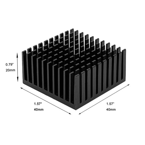 40mm Anodized Aluminum Heatsink For TEC1 12706 Peltier Module and Stepper Motor Cooling with 3M8810 Thermal Adhesive
