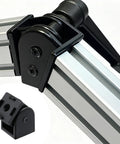 Four Piece 2020 Series Aluminum Extrusion Profile Connector Set In Black Zinc Alloy With Screws And Nuts And Hex Wrenches For 6mm T Slot And 20x20mm Frames Built For DIY Projects, black clamp on aluminum frame