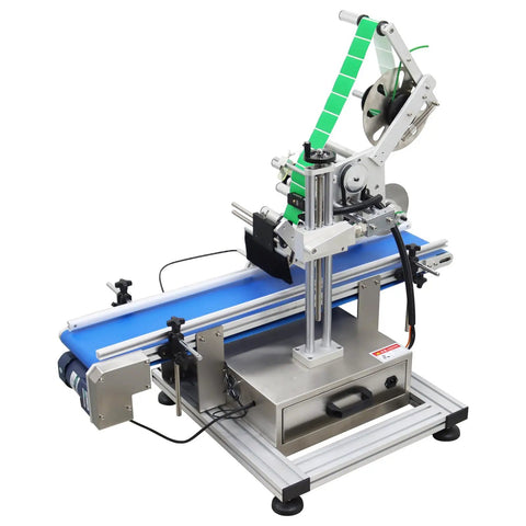 Top Shelf Automatic Desktop Conveyor Labeling Machine Engineered For Zero Stress Workflows On Cosmetics Food And Containers Fast Plug Into Standard Outlet