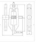 Push-Pull Force Gauge Test Bench Clamp For 0-18MM Range, 1000N Max Load, 70x91x16mm M6 technical drawing