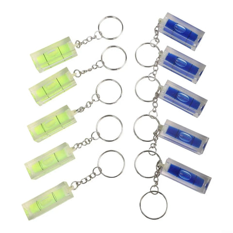 Green and Blue for acrylic Square for spirit Level Bubble Inclinometer keychains with precision levels, 40mm size.