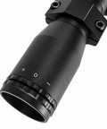 Close-up of Compact 4x32 Air Rifle Scope With Mil Dot Reticle For Crosman RepeatAir 1077 showing adjustment ring and matte black finish