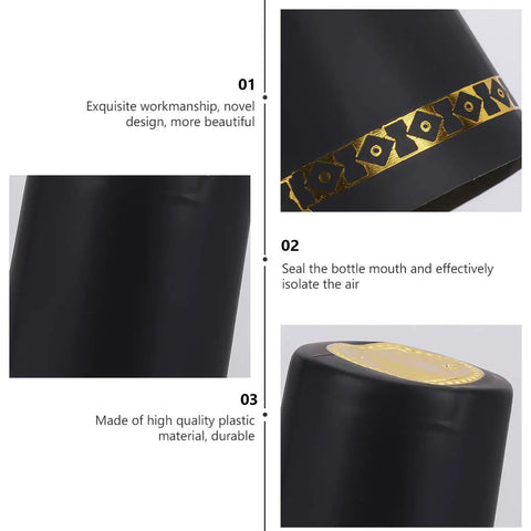 Pro Grade PVC Heat Shrink Capsules For Wine Bottles 100 Pack Black Sealer details and design focus
