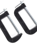 Beefy Six Inch C Clamp Set With Two And Five Eighths Inch Throat Depth Heavy Duty Steel C Clamps 2 Pack shown on white background