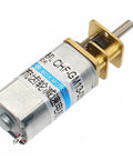 Versatile DC Gear Motor Engine With Durable Metal Construction For 3V 6V 12V Systems, showing metal body and gear.