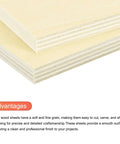 Basswood sheets, front view, 3 pcs unfinished, 12 x 8 x 3/8 in, smooth surfaces for crafts