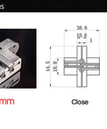2 Pack Stainless Steel 304 Hidden Hinge With Silent Close, Invisible Mounting Folding Door Hinge For Wooden Doors, Heavy Duty Concealed Door Hardware, Rustproof Brushed Finish, Durable Cross Pin, Includes Screws, 13x45mm, product parameters with size diagram