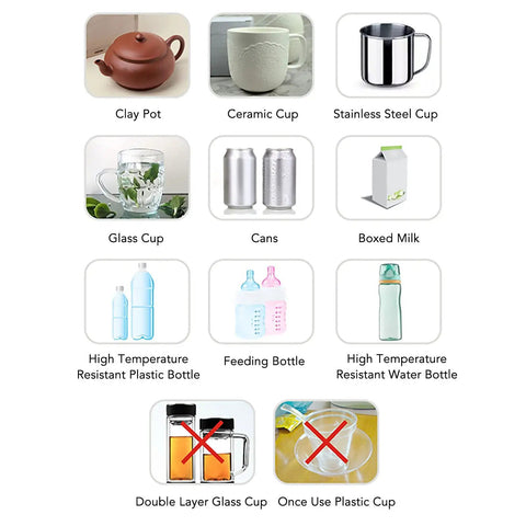 Various drinkware including clay pot, ceramic cup, stainless steel cup, glass cup, and more for Electric Coffee Mug Warmer With Heating Cooling Cup Mat USB Drink Heater Keeps Your Morning Brew Straight Fire Total Vibe Upgrade For Desk Or Couch Lounge Session.