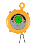Heavy Duty Retractable Tool Balancer With Smooth Glide Cable Spool And Adjustable Tension Spring Mount, yellow, 140 kg capacity.