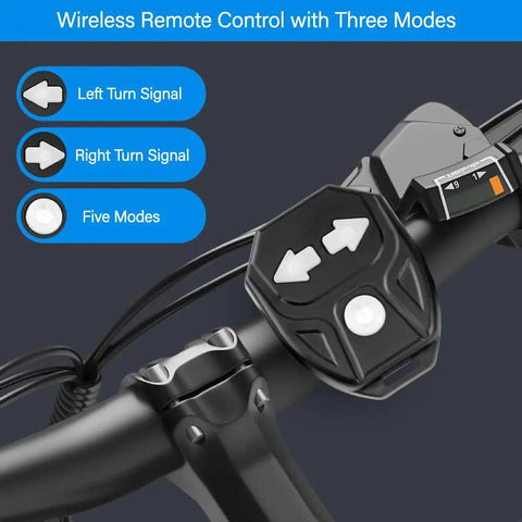 USB Rechargeable Wireless Bike Tail Light With Remote Control, 5 Modes Turn Signals, Ultra Bright LED, IPX4 Waterproof Bicycle Rear Light For Night Riding, Easy Mount And High Visibility For Safer Night Rides, remote on handlebar