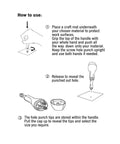 Instructions for using Versatile Screw Punch With 2Mm, 3Mm And 4Mm Tips For Circular Paper Holes Anywhere, oversized soft grip handle.