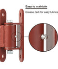 Heavy Duty 7 Inch Gate Hinges With Needle Roller Bearings, Bolt On To Gate And Post, Driveway And Pedestrian Gate Hardware, 2150P Lubricable Hinges, Sold As A Pair, with grease zerk