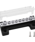 2 Pack Power Distribution Block 4 Inch Bus Bar 150 Amp 12 Volt System Crafted From Nickel Plated Brass And Rugged Abs Body Ships Complete With M6 Sockets Plus M4 Screws For Car Audio Solar And Truck Jobs Made To Last Forever.