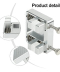 Heavy Duty Adjustable Welding Wire Fixture Clamp With 11mm Jaw Opens Wide To Grip All Your Gauges Securely And Stop That Slick Slippage While You Work, aluminum, detailed view with springs and jaws.