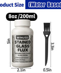 8oz Water Based Solder Flux For Stained Glass Soldering And Electronics Repair Zinc Flux For Glass Craft, with brush
