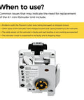 Heavy Duty Bambu Lab A1 And A1 Mini Extruder Unit Replacement Featuring Hardened Steel Gears Filament Cutter And Extrusion Motor showing installation instructions.