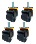 Beefy Heavy Duty Industrial Caster Wheels With Top Plate Swivel And Brakes, 3 Inch Rolling Casters, 1323 lbs load capacity.
