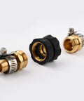 Brass Hose Connector Five Eighth Inch Quick Connect Fittings Two Pack Heavy Duty Water Hose Repair Kit Garden Hose Coupler With Leak Resistant Design And Stainless Steel Clamps