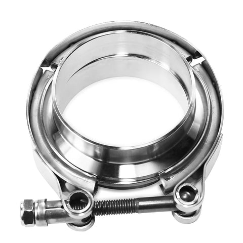1.75 Inch V Band Clamp With Flange Set for Exhaust System Turbocharger Downpipe and Muffler 304 Stainless Steel Pro Grade
