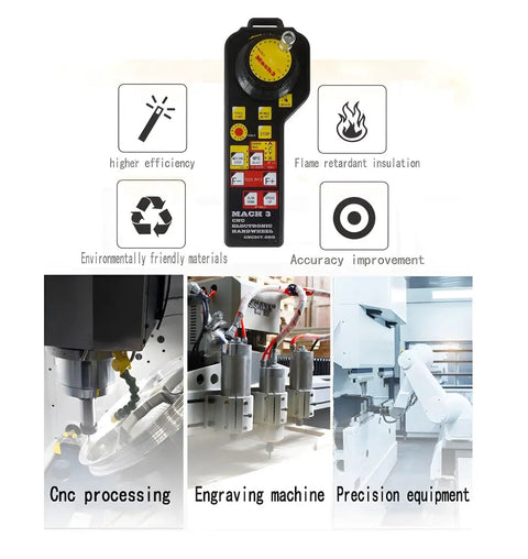 MPG Pendant CNC Controller For Mach3 With 4 Axis Handwheel And Emergency Stop MODBUS Protocol Manual Control in use settings