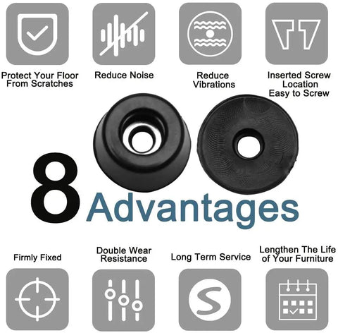 30 Pack Rubber Feet Bumpers For Tables And Chairs, Floor Protectors With Metal Washer, highlighting 8 advantages