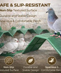 Birds on 10-Piece Plastic Dove Rest Stands with Anti-Skid and Heat-Resistant Design, green pigeon perch in a loft.