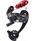 Rear Derailleur For Six To Eleven Speed Bicycles With Red Hanger Extender For Mountain And Road Bikes, Quiet And Smooth Shifting