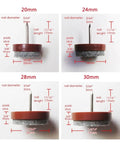 Heavy Duty Chair Leg Floor Protectors 20pcs Brown details with nail dimensions and size variations 20mm to 30mm.