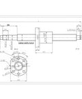 Beefed Up Linear Guide And SFU1605 Ball Screw Kit 250 To 1500mm Travel With 4 HGH15CA Blocks BFBK12 Nut Housing DSG16H D25l30 Coupler For CNC Router Gantry Systems 1605 650 HGR15 600 technical drawing