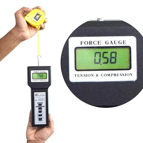 Digital Force Gauge Pro Grade 20Kg Range for Tension and Compression Spring Testing, Push Pull Meter With Peak Hold, High Accuracy and Resolution, Three Display Units, Includes Factory Calibration Certificate, Model FG20KG, with digital display