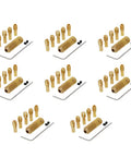 Top Tier Brass Drill Chuck Collet Bits Set With 3.17 Mm Shafts And Wide 0.5-3 Mm Range For Dremel Rotary Tools showing eight pieces of brass collets and a wrench.