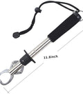 Stainless Steel Fish Lip Gripper With Weight Scale Heavy Duty 15 Kg Capacity One Hand Operation Quick Release Non Slip EVA Handle