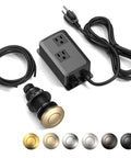 Dual Outlet Garbage Disposal Air Switch Kit Sink Top On Off Button UL Listed Champagne Bronze 3.6 Inch Long Easy Install