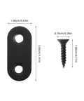 Beefy Heavy Duty Iron Corner Brackets Set with screw, black flat metal brace for secure shelves and furniture repair, 20-pack