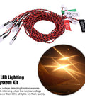 Dope RC Plane LED Light Kit With Navigation Lights And 8 LED Flashing System for Warbirds, showing LED wires and lighting effect